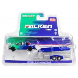 Greenlight 2017 Ford F-150 Pickup Truck Aerovault Trailer Falken Tires Limited Edition