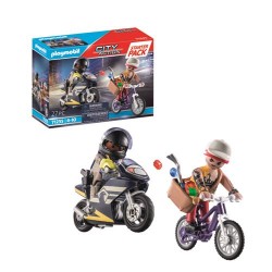 Playmobil Moto de las Fuerzas Especiales con Ladron