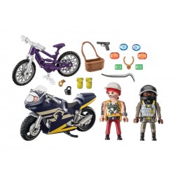 Playmobil Moto de las Fuerzas Especiales con Ladron