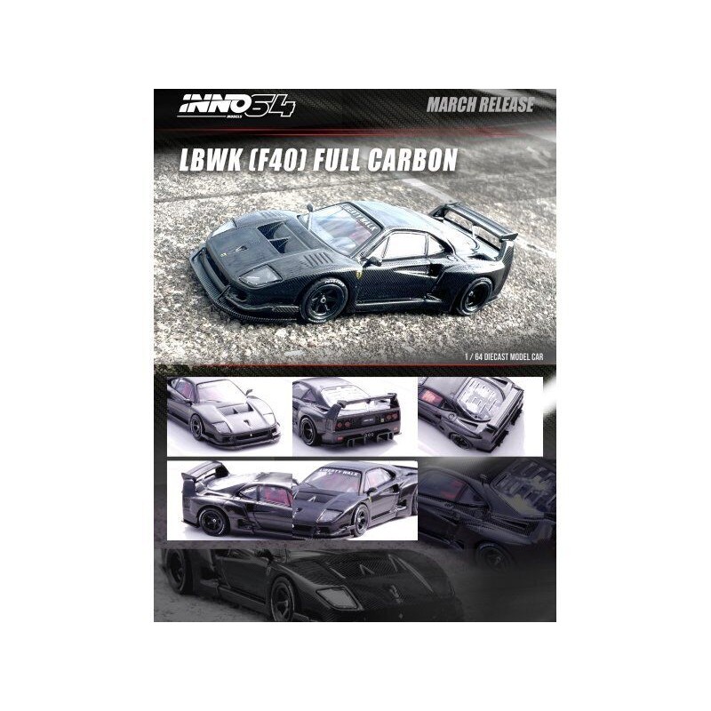 Inno64 LBWK Ferrari F40 Full Carbon Edition Liberty Walk 1/64