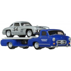 Hot Wheels Team Transport Mercedes-Benz 300 SL & '55 Mercedes Blaues Wunder