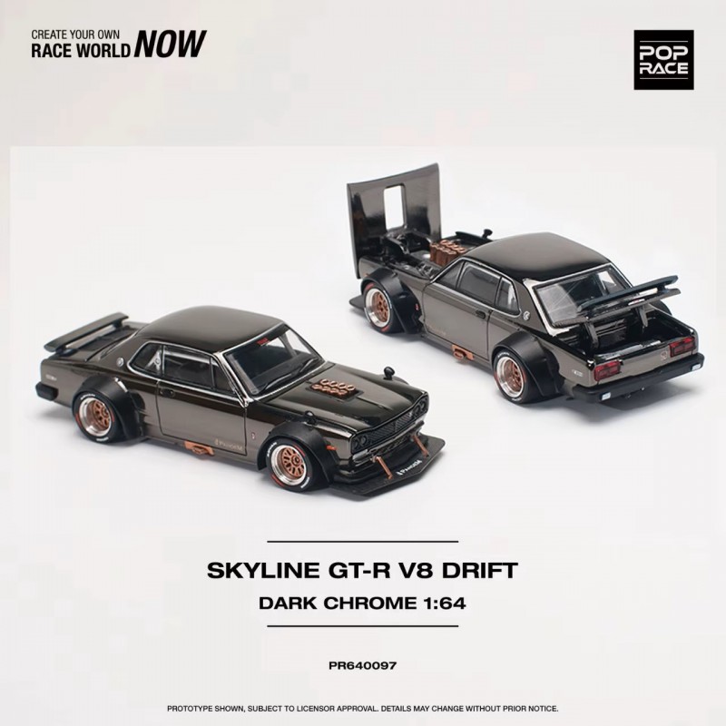ミニカー POPRACE 1/64 SKYLINE GT-R V-S DRIFT Pop Race Nissan Skyline GT-R V8 Drift Hakosuka - Playmaniac