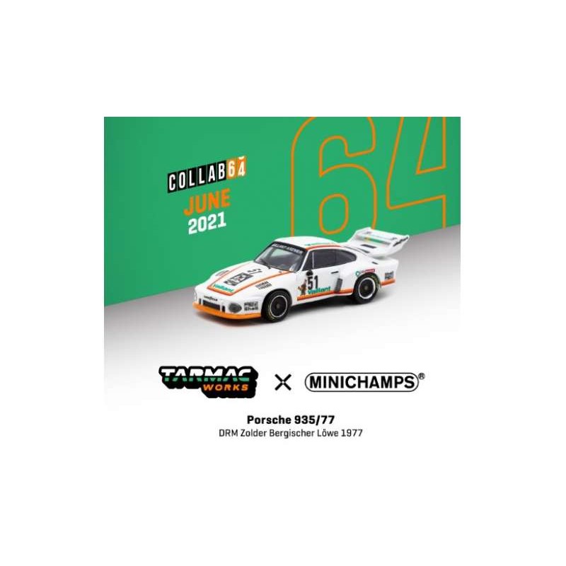 Tarmac Works x Minichamps 1/64 Porsche 935 77 DRM Zolder Bergischer Lowe 1977