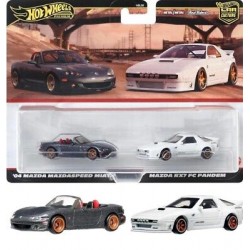 Hot Wheels Premium 2 Pack '04 Mazda Mazdaspeed Miata & Mazda Rx7 FC Pandem