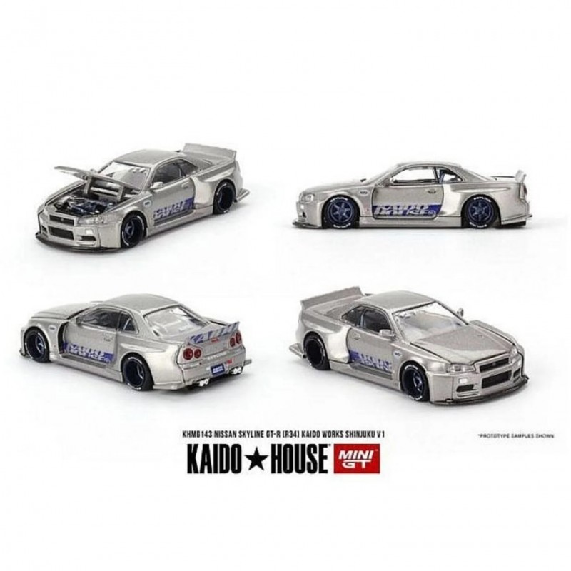Mini GT Nissan Skyline GT-R (R34) Kaido Works SHINJUKU V1