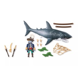 Playmobil Tiburon Gigante con Pirata
