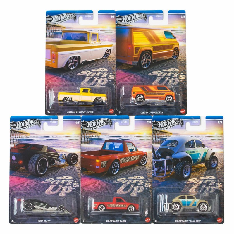 Hot Wheels Surf's Up Silver Series Set x5