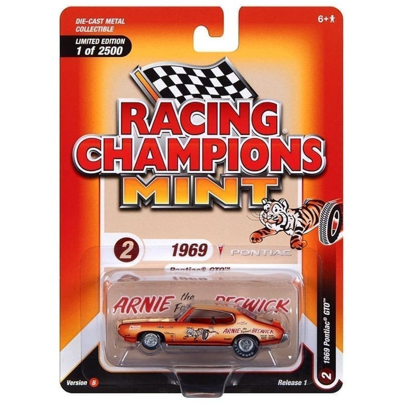 Racing Champions 1969 Pontiac GTO Orange & Cream Fade Arnie The Farmer