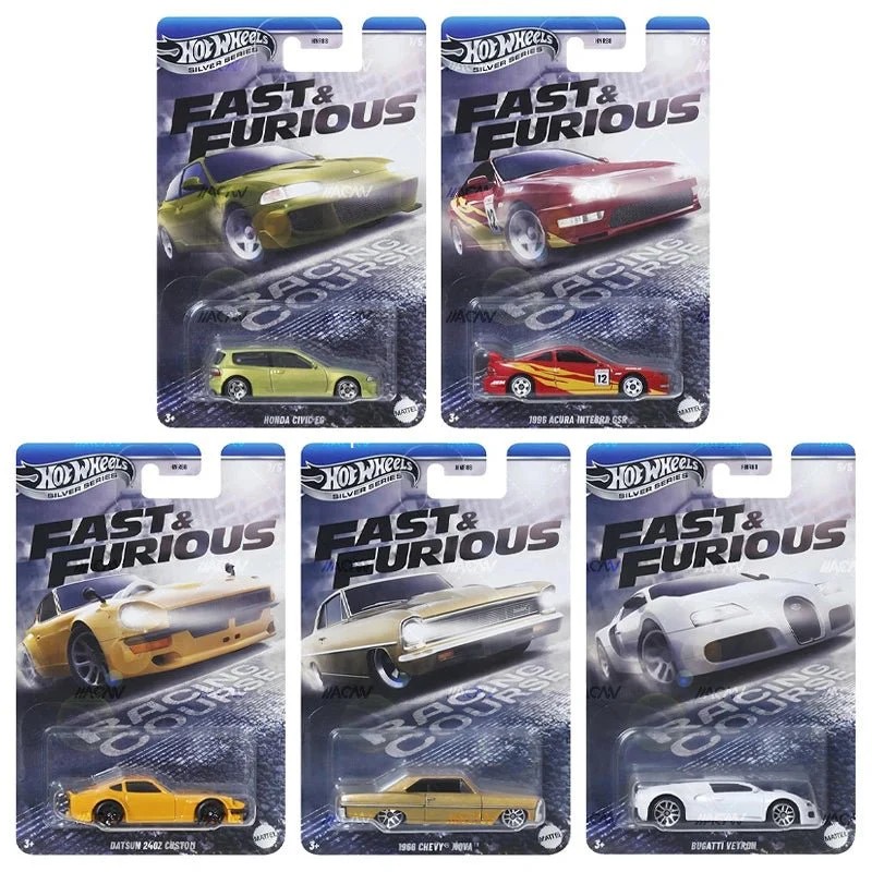 Hot Wheels Fast and Furious Mix K Silver Series Set x5