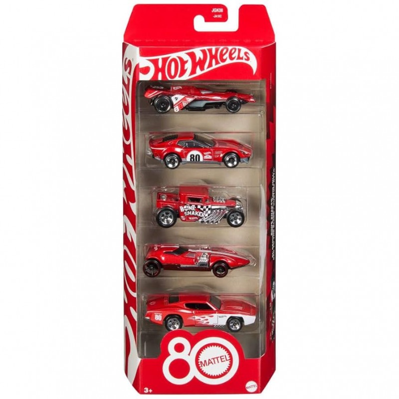 Hot Wheels 80th Anniversary Mattel Pack-5