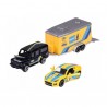 Majorette Race Trailer Land Rover Defender 110 & Toyota GR Supra