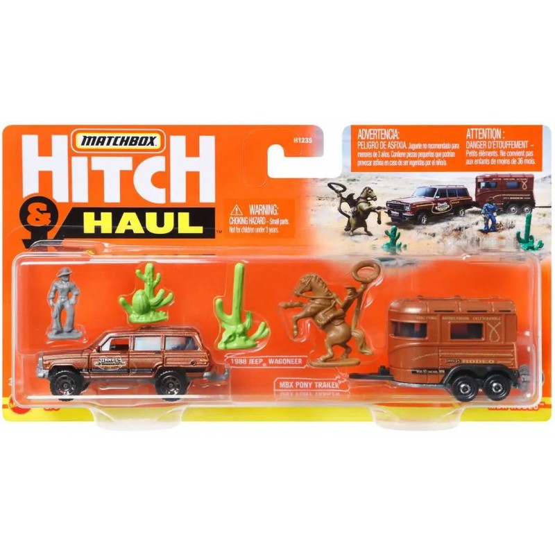 Matchbox Hitch & Haul 1988 Jeep Wagoneer/MBX Travel Trailer MBX Rodeo