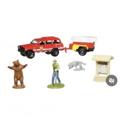 Matchbox Hitch & Haul 1988 Jeep Wagoneer/Trailer Trawler MBX Off Road