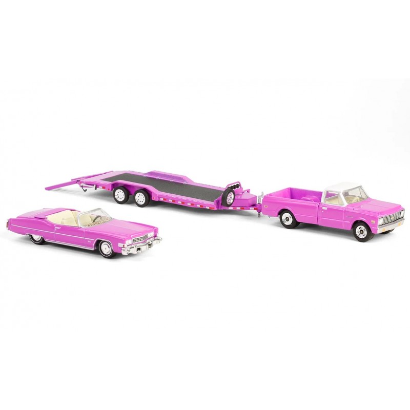Greenlight 1974 Cadillac Eldorado Convertible & Chevrolet C30 & Heavy Duty Car Hauler Trailer