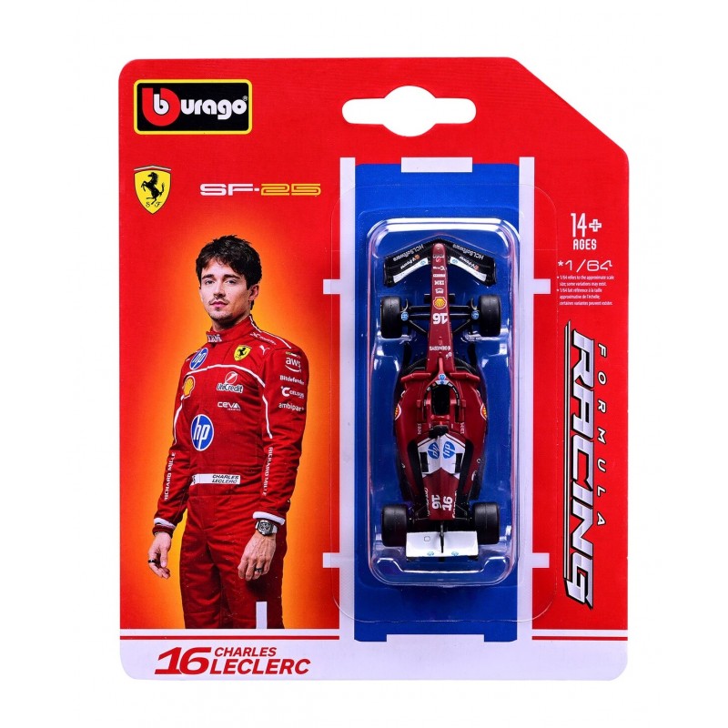 Burago 1/64 Ferrari SF-25 Charles Leclerc Formula 1