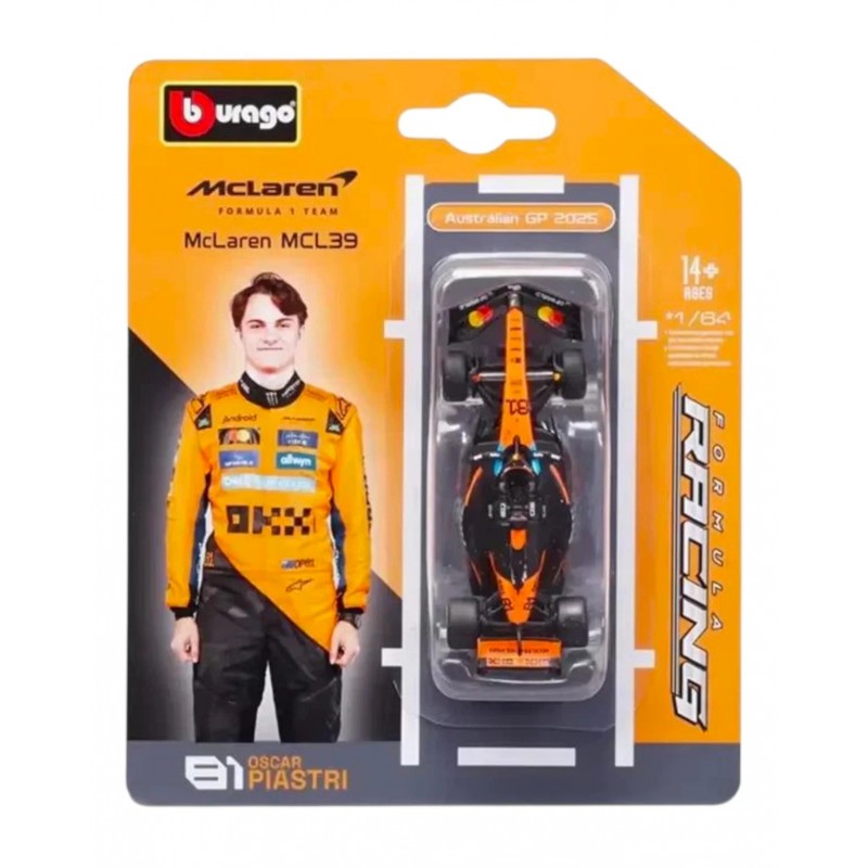 Burago 1/64 Mclaren MCL39 Oscar Piastri Formula 1