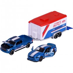 Majorette Race Trailer Ford F-150 & Ford Mustang