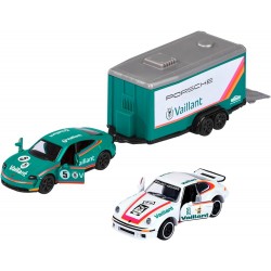 Majorette Race Trailer Porsche Taycan Turbo & Porsche 934