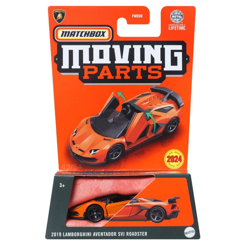 Matchbox Moving Parts 2019 Lamborghini Aventador SVJ Roadster